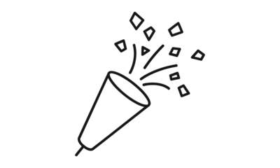 Confetti popper party blower icon design element background vector illustration black line