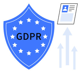 GDPR concept. GDPR s data privacy and security regulations. GDPR ensures personal information protection in digital environments. For compliance, online security, data usage policies, business