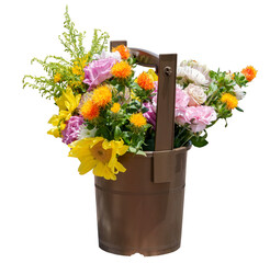 お墓に供える供花の入った手桶