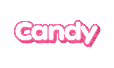 Candy text on transparent background