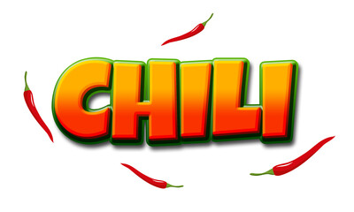 Chili text on transparent background