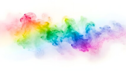Fototapeta premium Rainbow Smoke Swirl on White Background