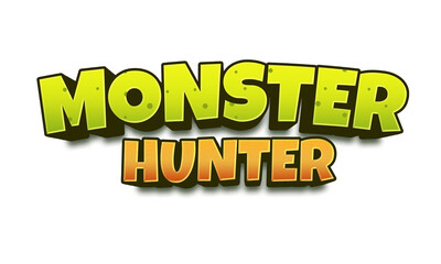 Monster hunter text on transparent background