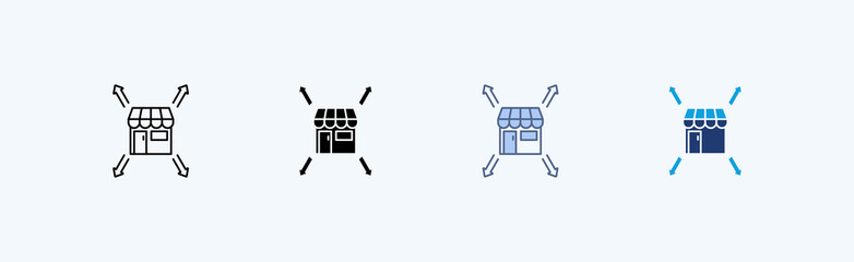 Market Expansion Multiple Icon Illustration Vector