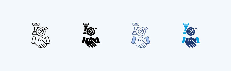 Strategic Partnership Multiple Icon Illustration Vector