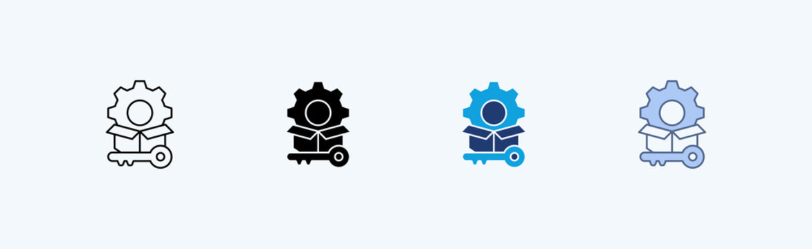 Key Resources Multiple Icon Illustration Vector