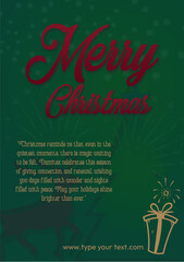 Green Color Christmas Card A6 Size 105 x 148 mm (4.1 x 5.8 inches)