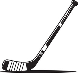 Hockey Stick Silhouette Icon Vector. Hockey stick icon. Black silhouette.