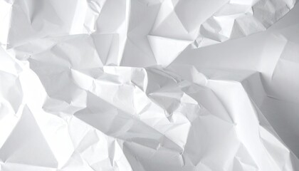Abstract Texture Background of Crumpled White Paper With Dramatic Shadows and Highlights...