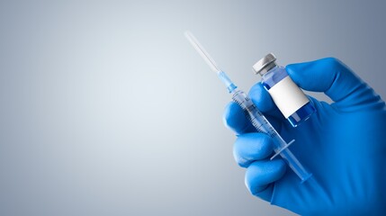 A medical worker holding a vaccine. Health and medical concept