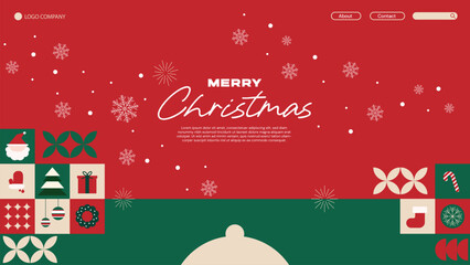 Landing Page Christmas Holiday with Modern Flat Design