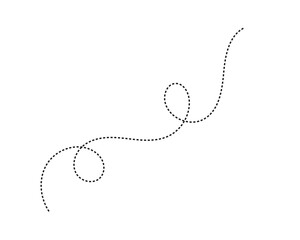 Black dotted line, isolated on transparent background