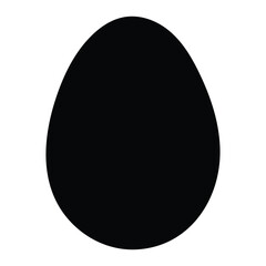 Solid egg silhouette icon for protein nutrition and farm ingredient design