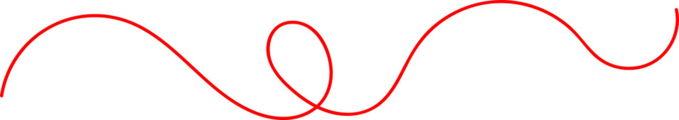  red wavy line on transparent background 