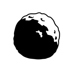 Silhouette of a Round Snowball Icon
