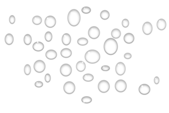 Large realistic water drops on white background for moisture overlay and design