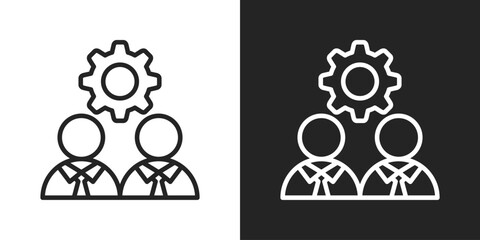 Employee Icon In Black And White Line Style