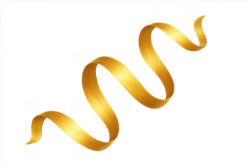 Golden ribbon swirling, elegant banner for celebration