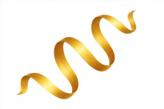 Golden ribbon swirling, elegant banner for celebration - Powered by Adobe