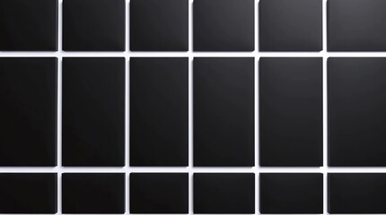 modern black grid layout composed of rectangular panels aligned symmetrically, abstract minimal template for interface design and visual structure