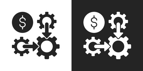 Integration Icon In Black And White Glyph Style