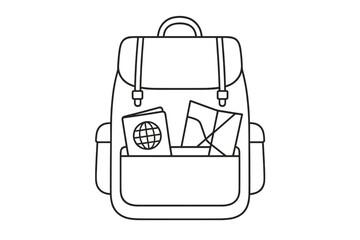 Backpack filled with travel essentials such as a passport and maps ready for a journey to new destinations