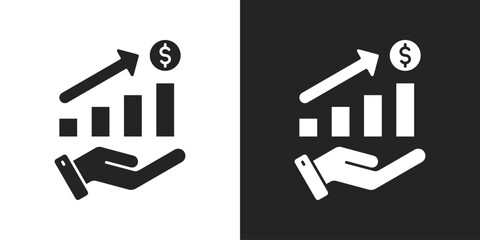 Revenue Icon In Black And White Glyph Style