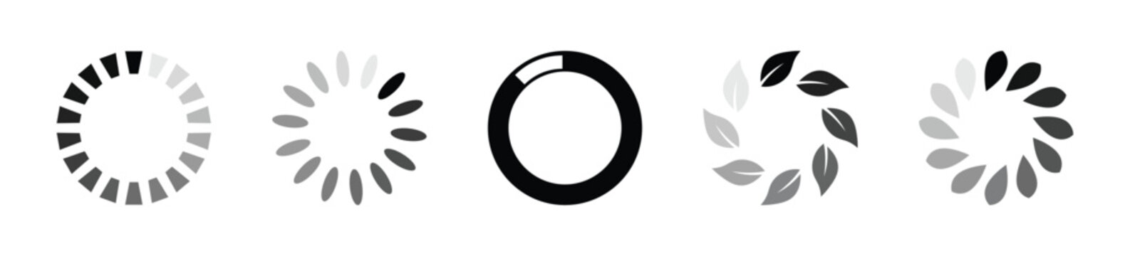 Circular loding bar elements set - Stock Vector 