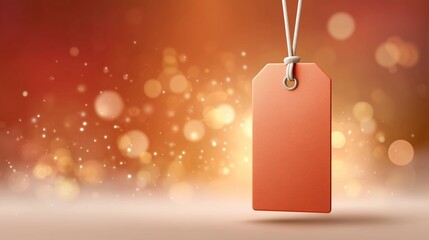 Bright Orange Sale Tag on Warm Festive Gradient Background, Year-End Clearance and Holiday Discount Concept for Retail and E-Commerce Marketing