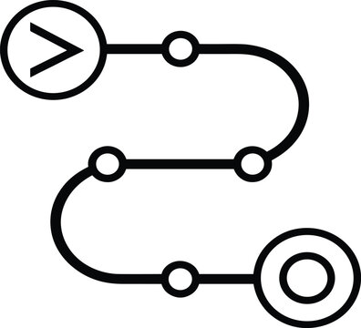 Process flowchart vector, stylized diagram design, data sequence graphic, workflow illustration, circular node path, system logic symbol