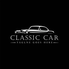 Illustration classic car simple logo inspiration.
