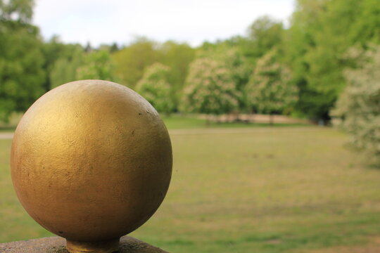 Gold Sphere in Park