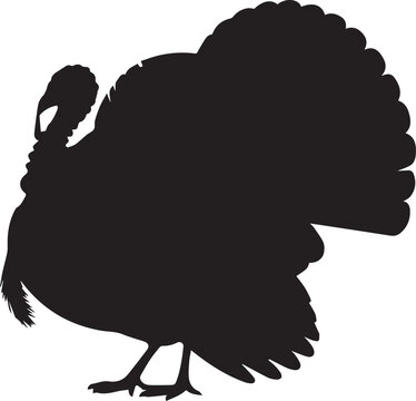 PrintDeer and Turkey Combined Silhouette Vector Illustration