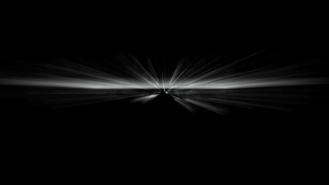 Realistic glowing white sunlight with radiant beam and sunrays, soft sunrise shine bright beams ethereal illumination effect on transparent black background 4k video animation.