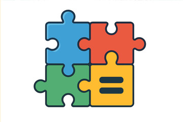 Fototapeta premium Colorful puzzle pieces showcasing teamwork and collaboration in educational settings