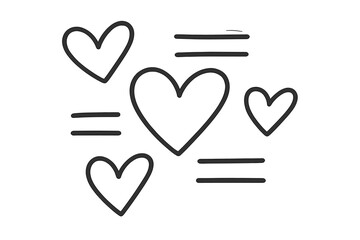 Hearts in various sizes on a simple background conveying love and affection in a playful manner