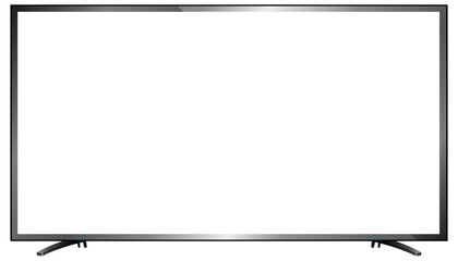 TV screen isolated.Widescreen of led television template mockup on white background,Vector illustration icon design 3d computer for digital tv technology  with black frame,Modern flat screen presents