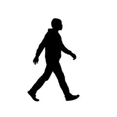 silhouette of a walking man - vector illustration