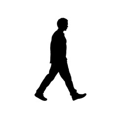 silhouette of a walking man - vector illustration