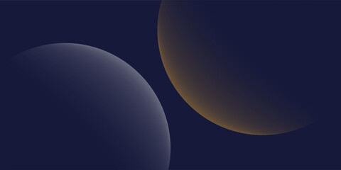 Navy blue abstract background with halftone golden lines delicate pattern. Small light spot box. Curve line, cosmic galaxy space. Festive BG for social media, birthday party invitation.