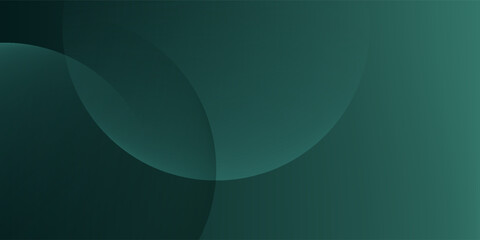 A dark green background with smooth, overlapping circles. The background is green with a gradient texture, creating a modern, abstract style. Minimal abstract circles vector gradient background