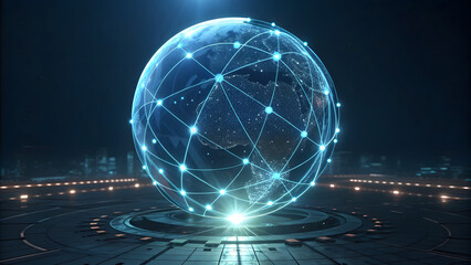 Digital Globe Over Cyber Platform