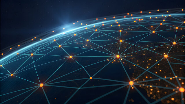 Digital World of Glowing Lines