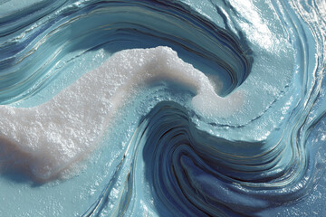 Fototapeta premium swirling abstract texture with light blue and white layers