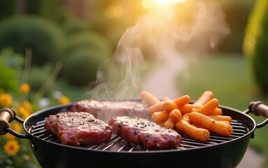 Summer backyard barbecues - Generative AI. High quality. High quality