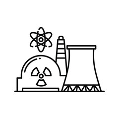 Nuclear Power Plant Line Icon