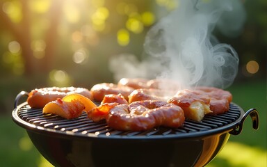 Summer backyard barbecues - Generative AI. High quality. High quality