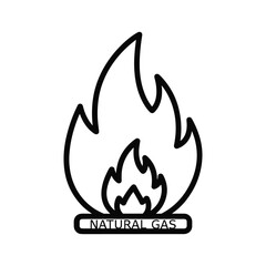 Natural Gas Flame Line Art Icon