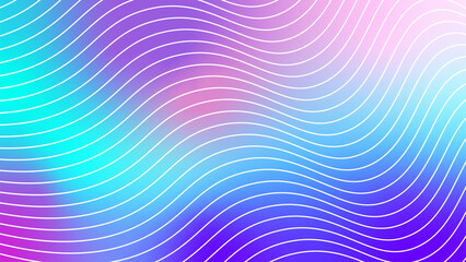 Blue purple pink abstract vector background with wavey lines for wab banner, cover, poster, backdrop.	