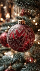 christmas ball red from a christmas tree